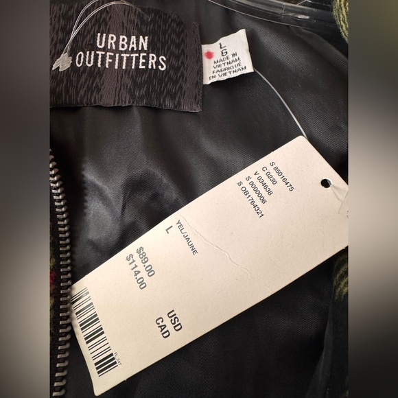 Urban Outfitters Brushed Plaid Flannel Zip Jacket Size Large NEW UNISEX - Picture 5 of 12